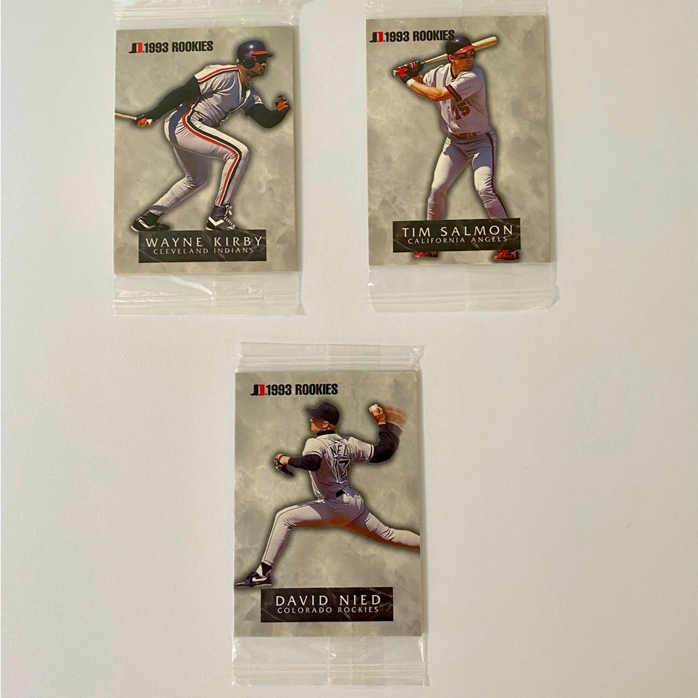 1993 Rookies Jimmy Dean MLB Baseball Card Pack Lot - Tim Salmon, Wayne Kirby,….